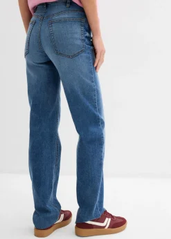 bonprix bonprix Vaqueros rectos premamá 2 en 1 con corte holgado para durante y después del embarazo Azul oscuro denim