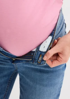 bonprix bonprix Vaqueros rectos premamá 2 en 1 con corte holgado para durante y después del embarazo Azul oscuro denim