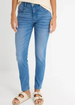 bonprix bonprix Vaqueros skinny con corte cropped y talle alto Denim claro usado Sale