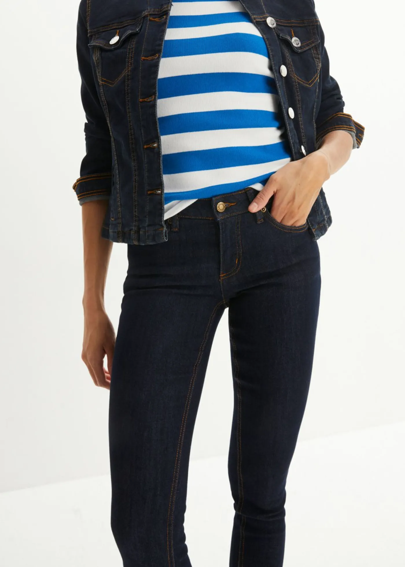 bonprix bonprix Vaqueros skinny, mid waist, elásticos Azul oscuro denim Best