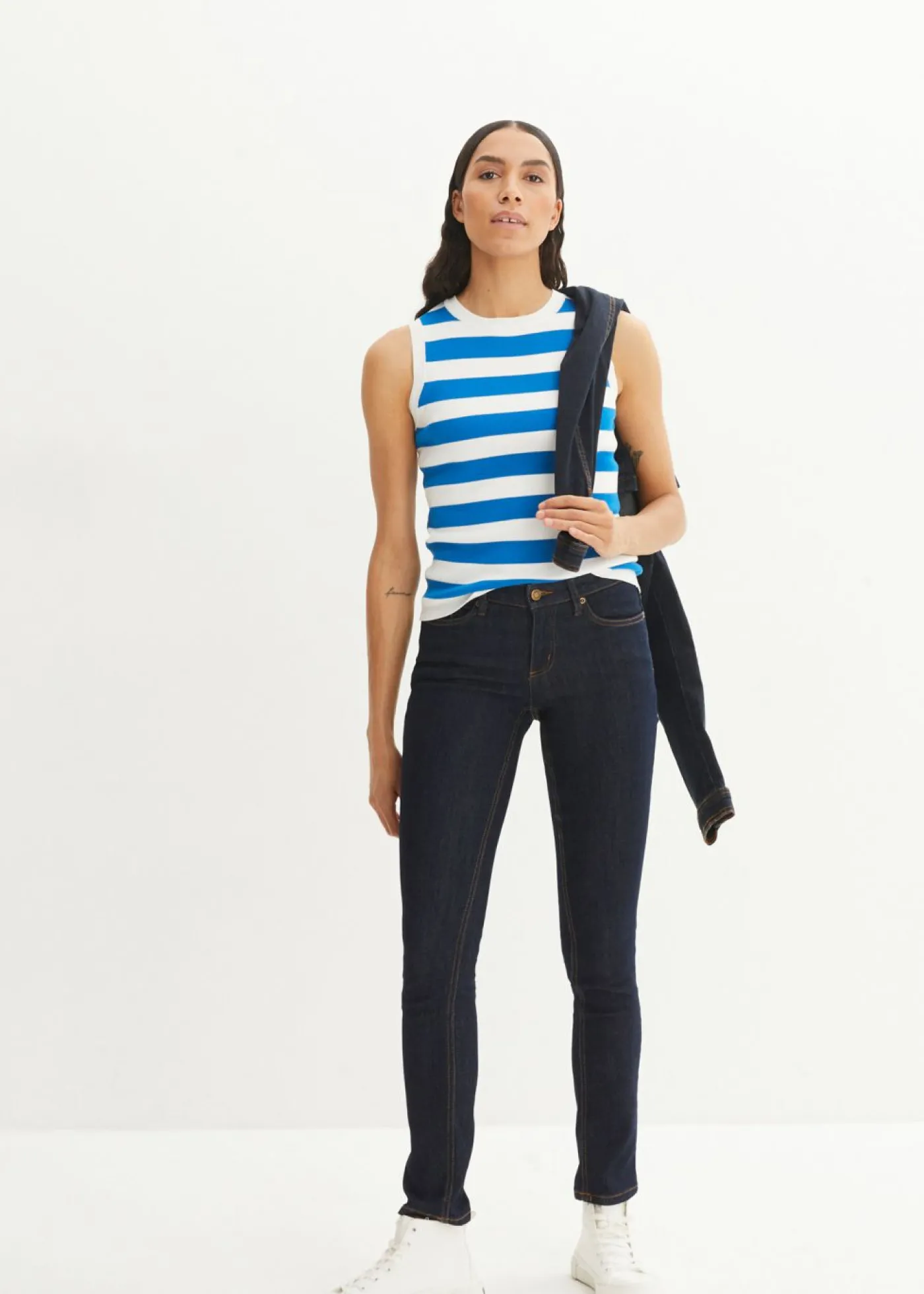 bonprix bonprix Vaqueros skinny, mid waist, elásticos Azul oscuro denim Best