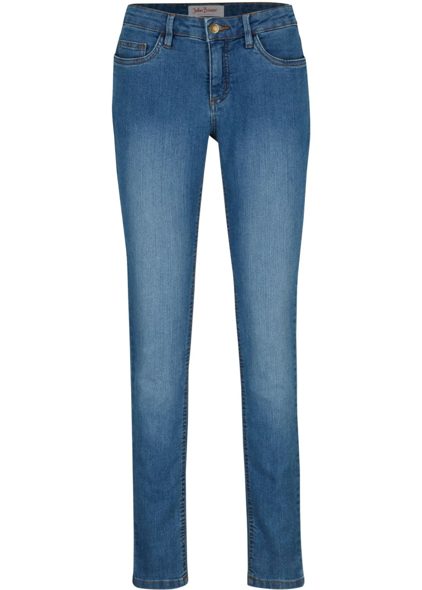 bonprix bonprix Vaqueros skinny, mid waist, elásticos Azul desgastado Clearance