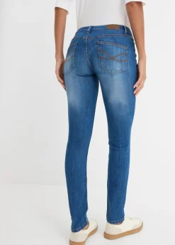 bonprix bonprix Vaqueros skinny, mid waist, elásticos Azul desgastado Clearance