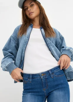 bonprix bonprix Vaqueros skinny, mid waist, elásticos Azul desgastado Clearance