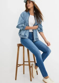 bonprix bonprix Vaqueros skinny, mid waist, elásticos Azul desgastado Clearance