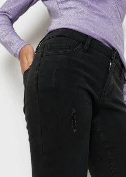 bonprix bonprix Vaqueros skinny, mid waist, elásticos Vaquero negro Hot