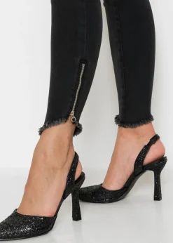 bonprix bonprix Vaqueros skinny, mid waist, elásticos Vaquero negro Hot