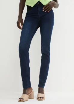 bonprix bonprix Vaqueros skinny, mid waist, elásticos Azul oscuro denim Discount
