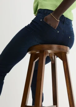 bonprix bonprix Vaqueros skinny, mid waist, elásticos Azul oscuro denim Discount