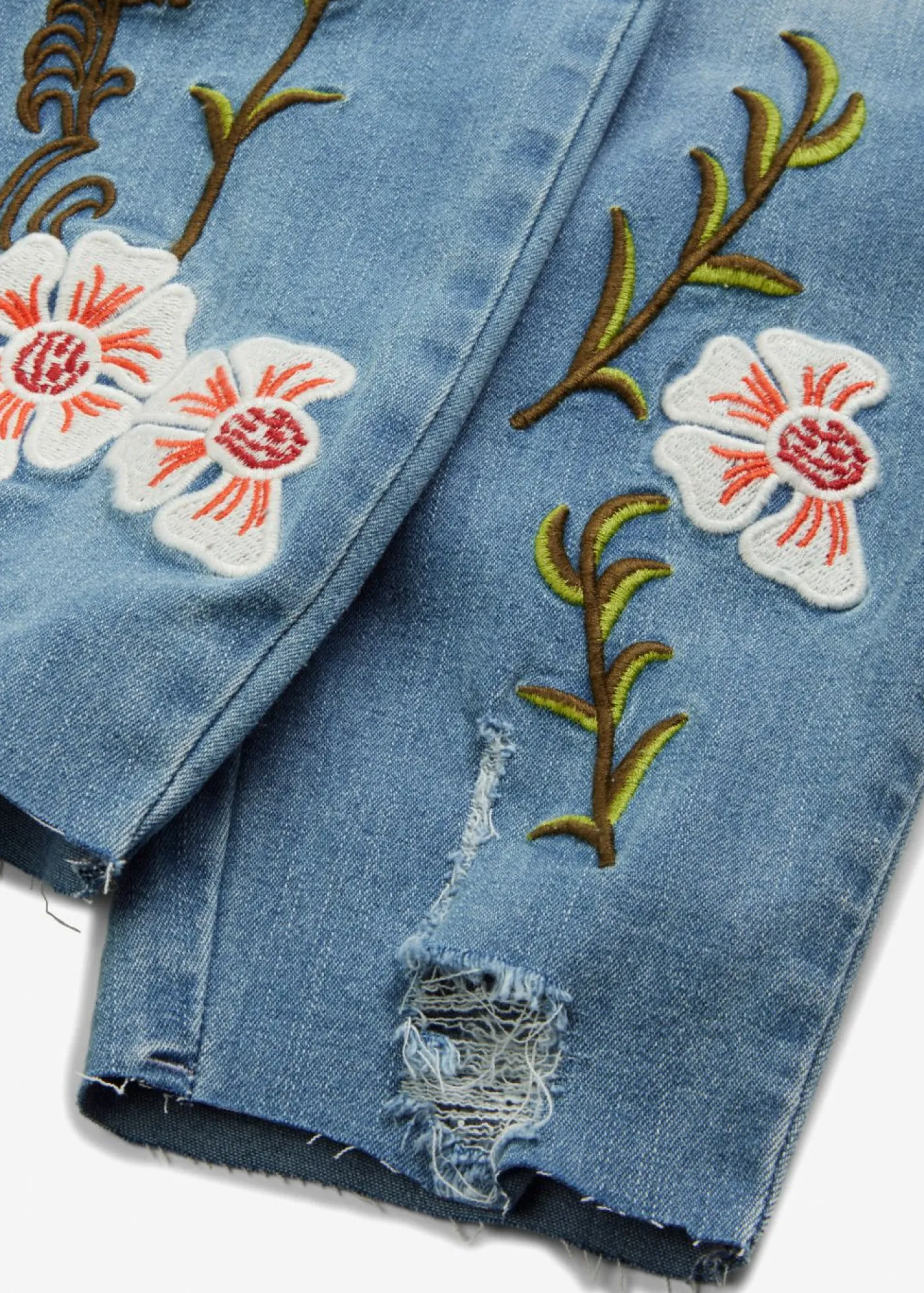 bonprix bonprix Vaqueros skinny, mid waist, elásticos Denim claro de flores Sale
