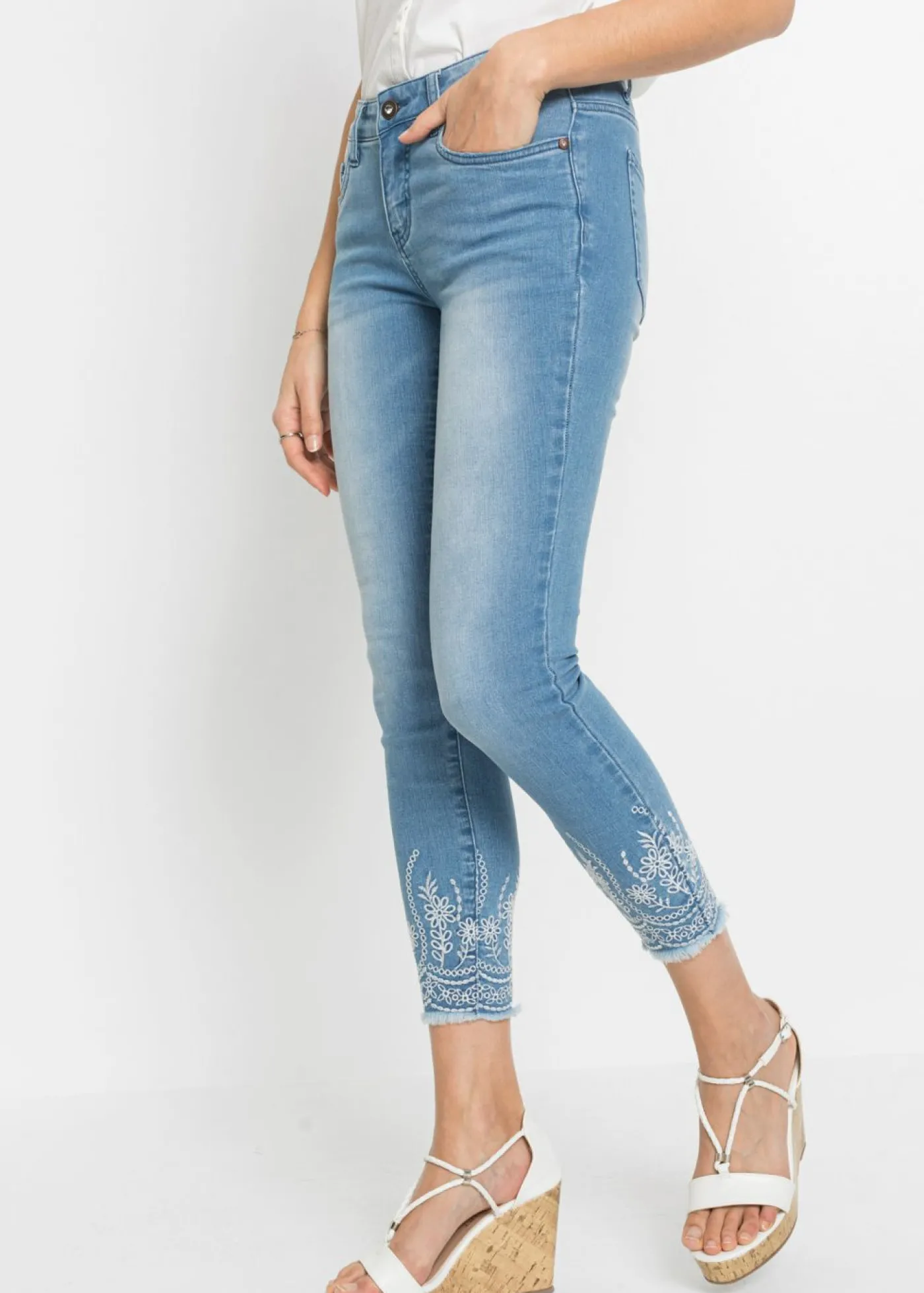 bonprix bonprix Vaqueros skinny mid waist Denim claro Outlet