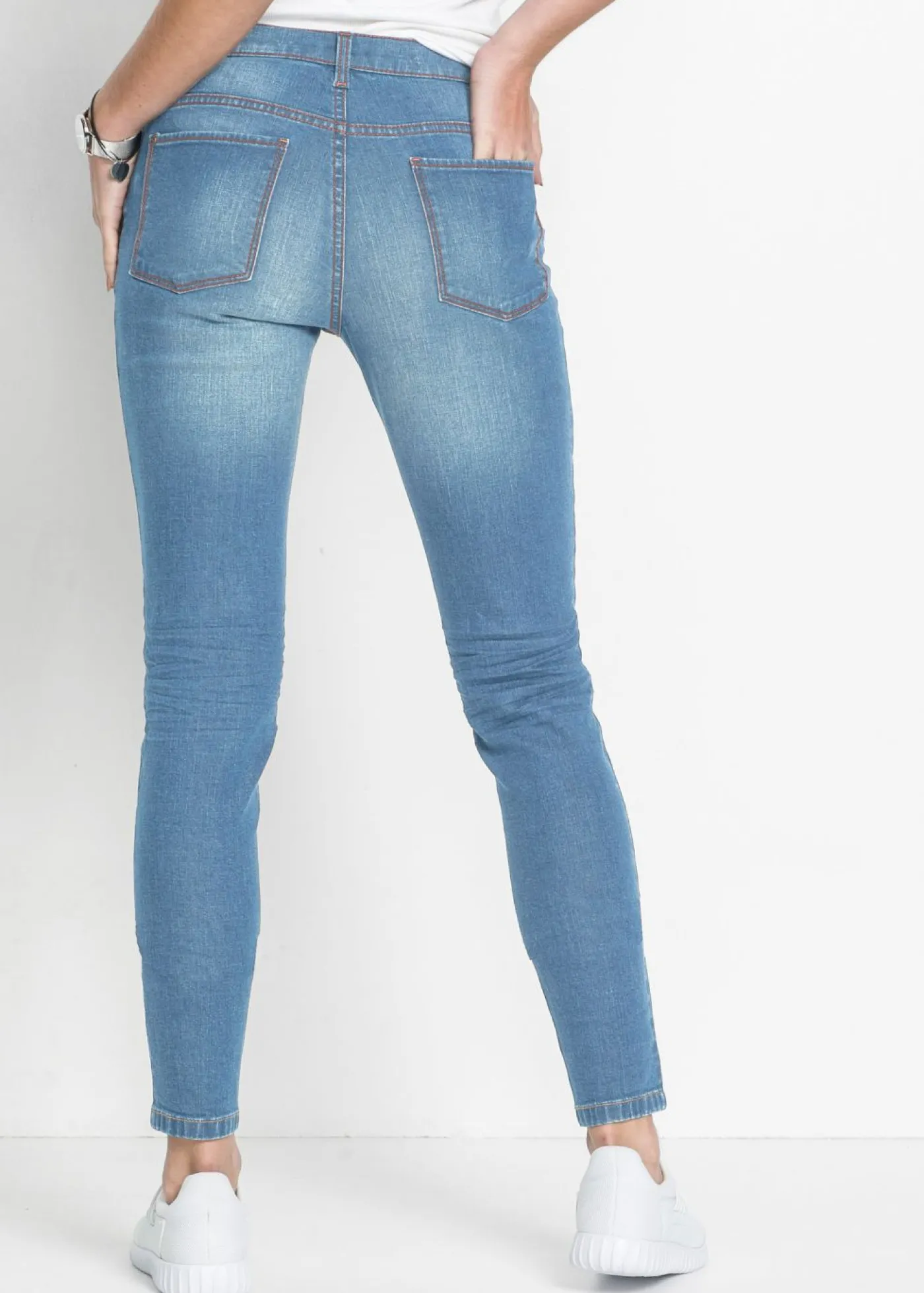 bonprix bonprix Vaqueros skinny, mid waist, cropped Denim claro