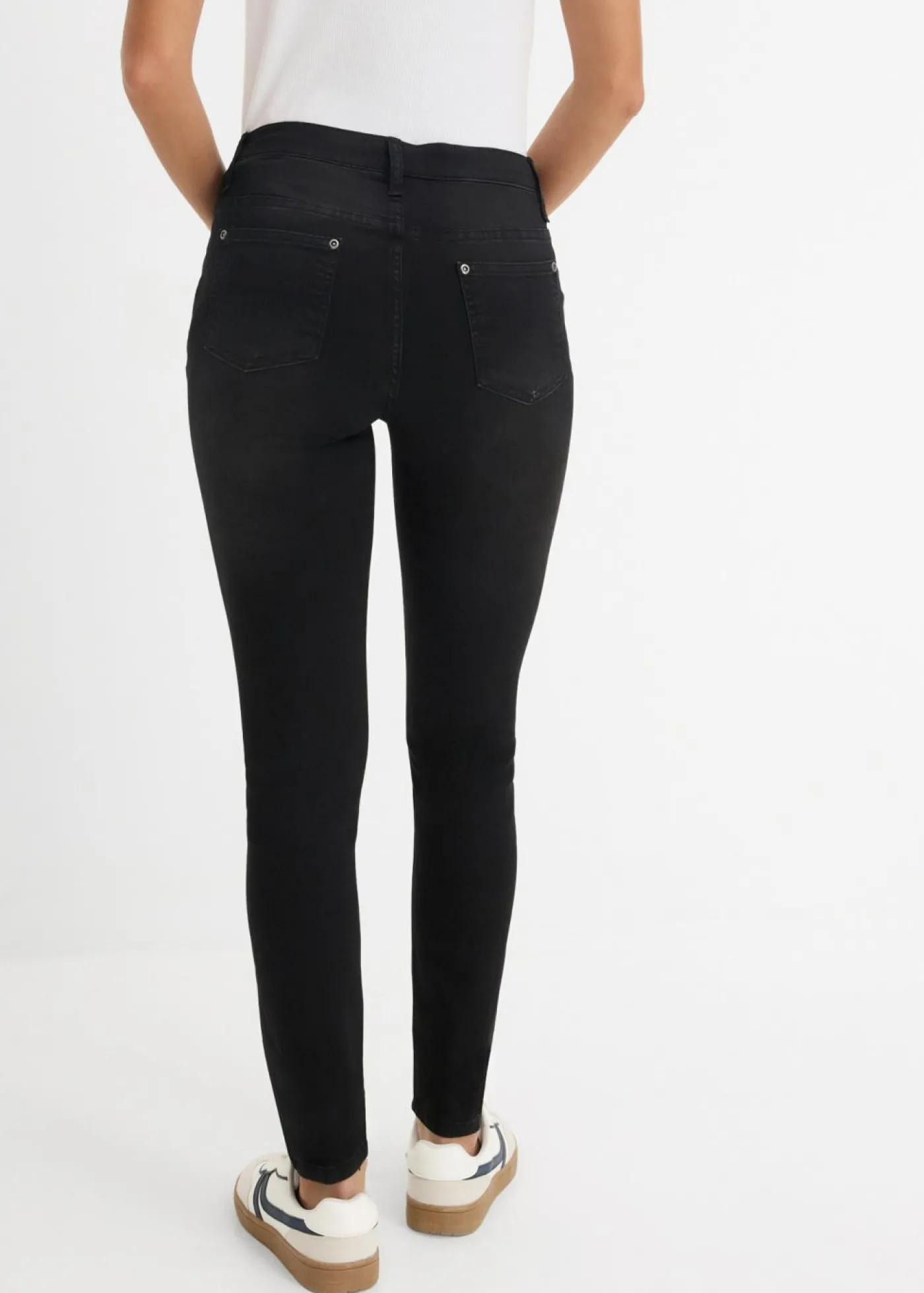 bonprix bonprix Vaqueros skinny, mid waist, elásticos Negro denim Sale