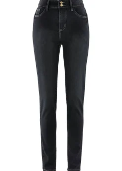 bonprix bonprix Vaqueros slim fit, high waist, súper elásticos Denim negro desgastado Hot