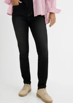 bonprix bonprix Vaqueros slim fit, high waist, súper elásticos Denim negro desgastado Hot