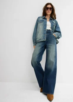 bonprix bonprix Vaqueros straight, high waist azul oscuro denim usado Outlet
