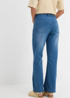 bonprix bonprix Vaqueros straight, high waist, elásticos Azul piedra usado Best