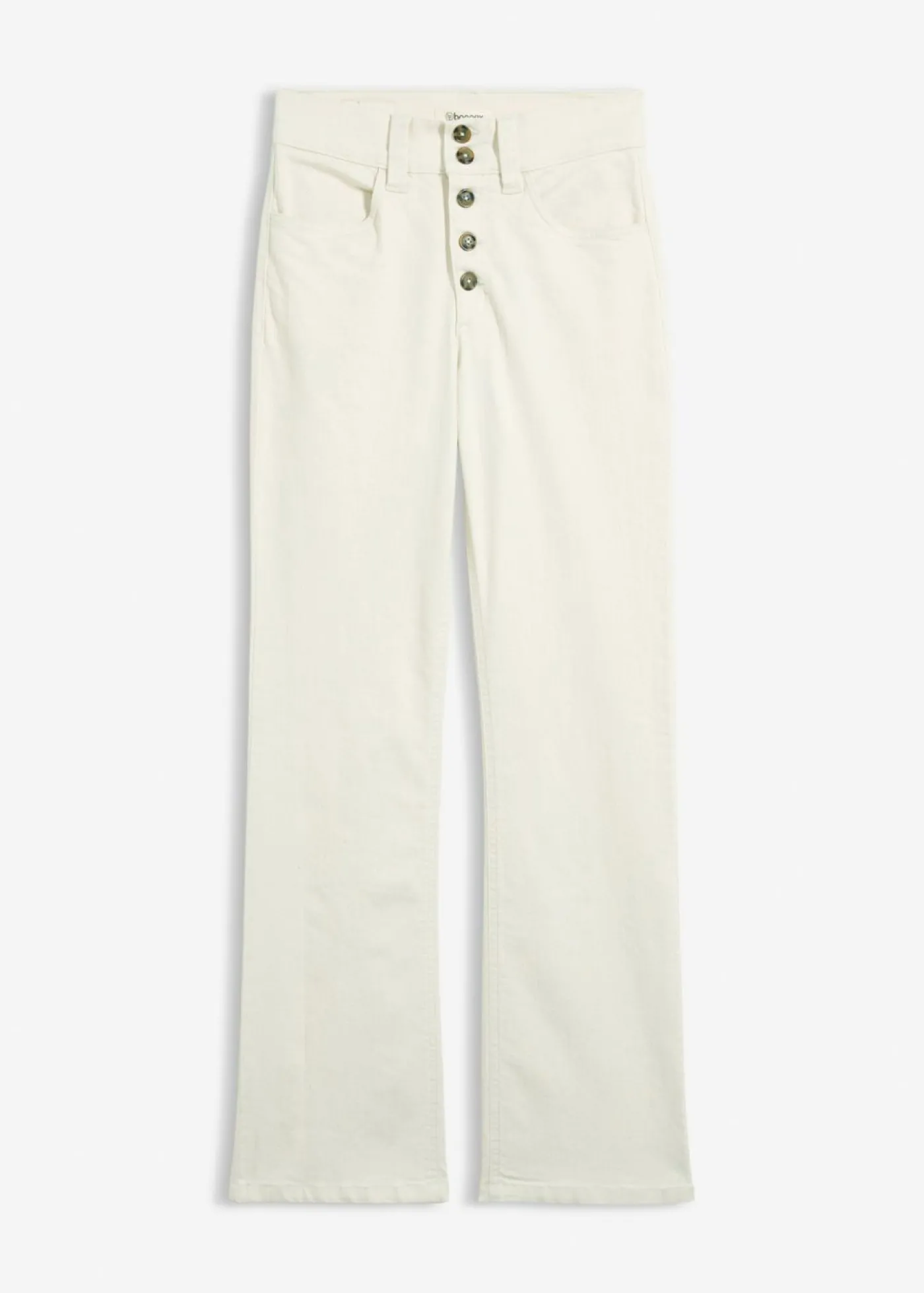 bonprix bonprix Vaqueros straight, high waist, elásticos Blanco lana New