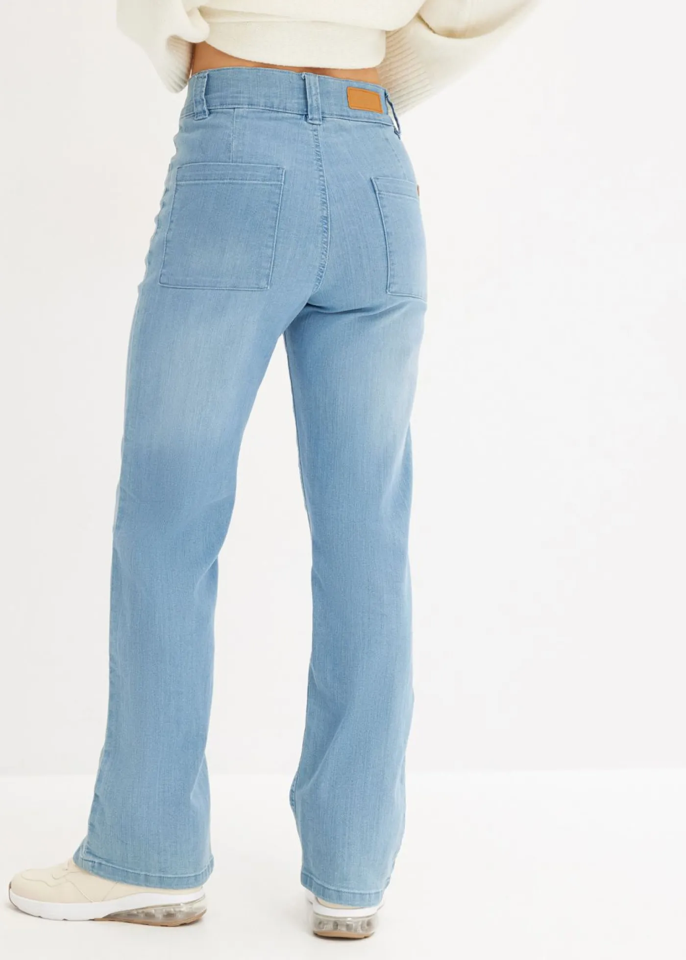 bonprix bonprix Vaqueros straight, high waist, elásticos Blanco lana New