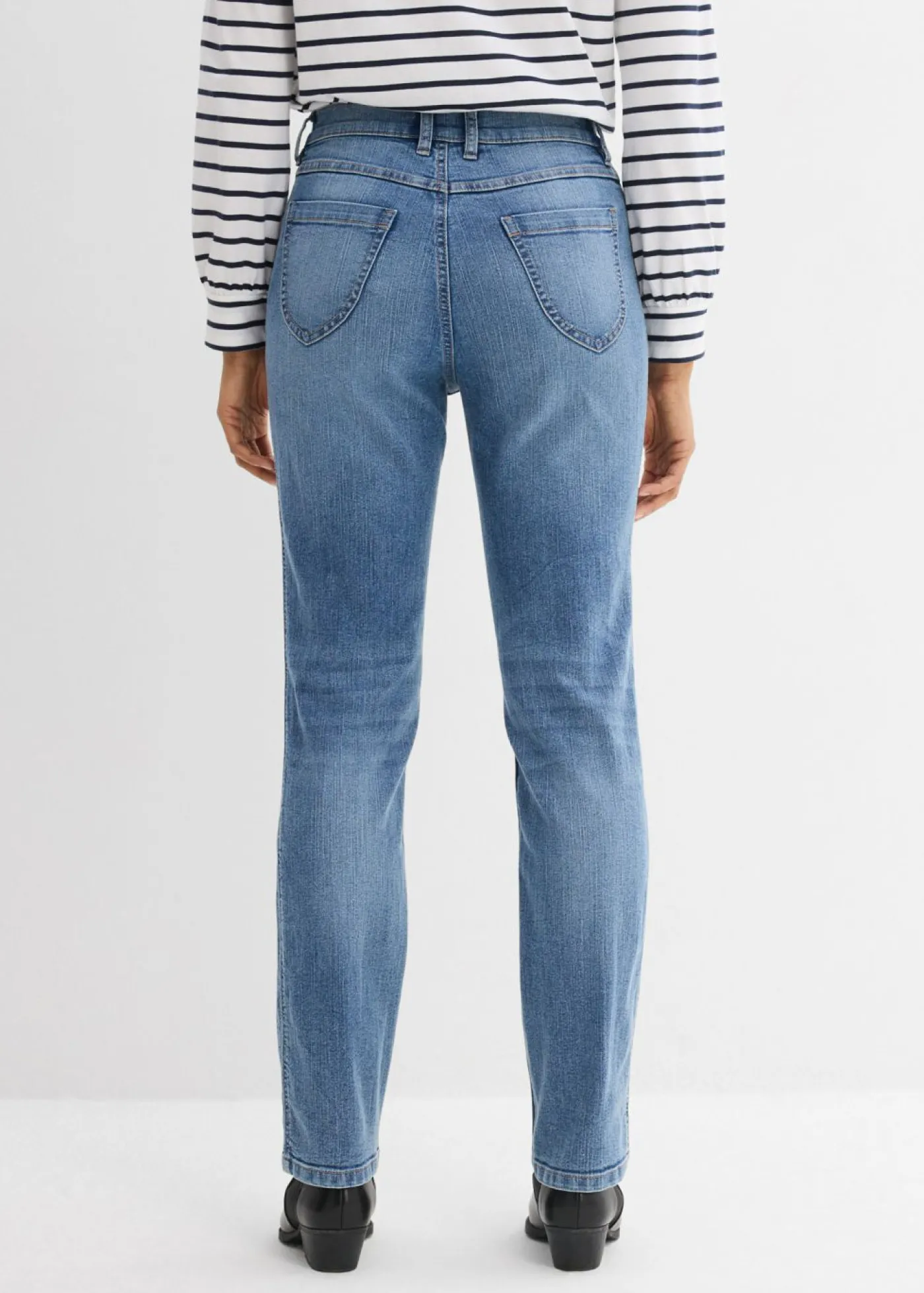 bonprix bonprix Vaqueros straight, high waist azul medio denim usado New