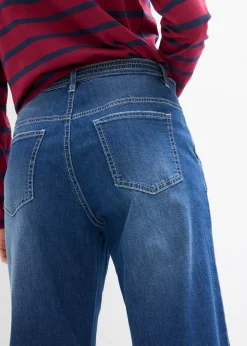 bonprix bonprix Vaqueros straight, loose fit, high waist, con cintura cómoda Denim desgastado Discount