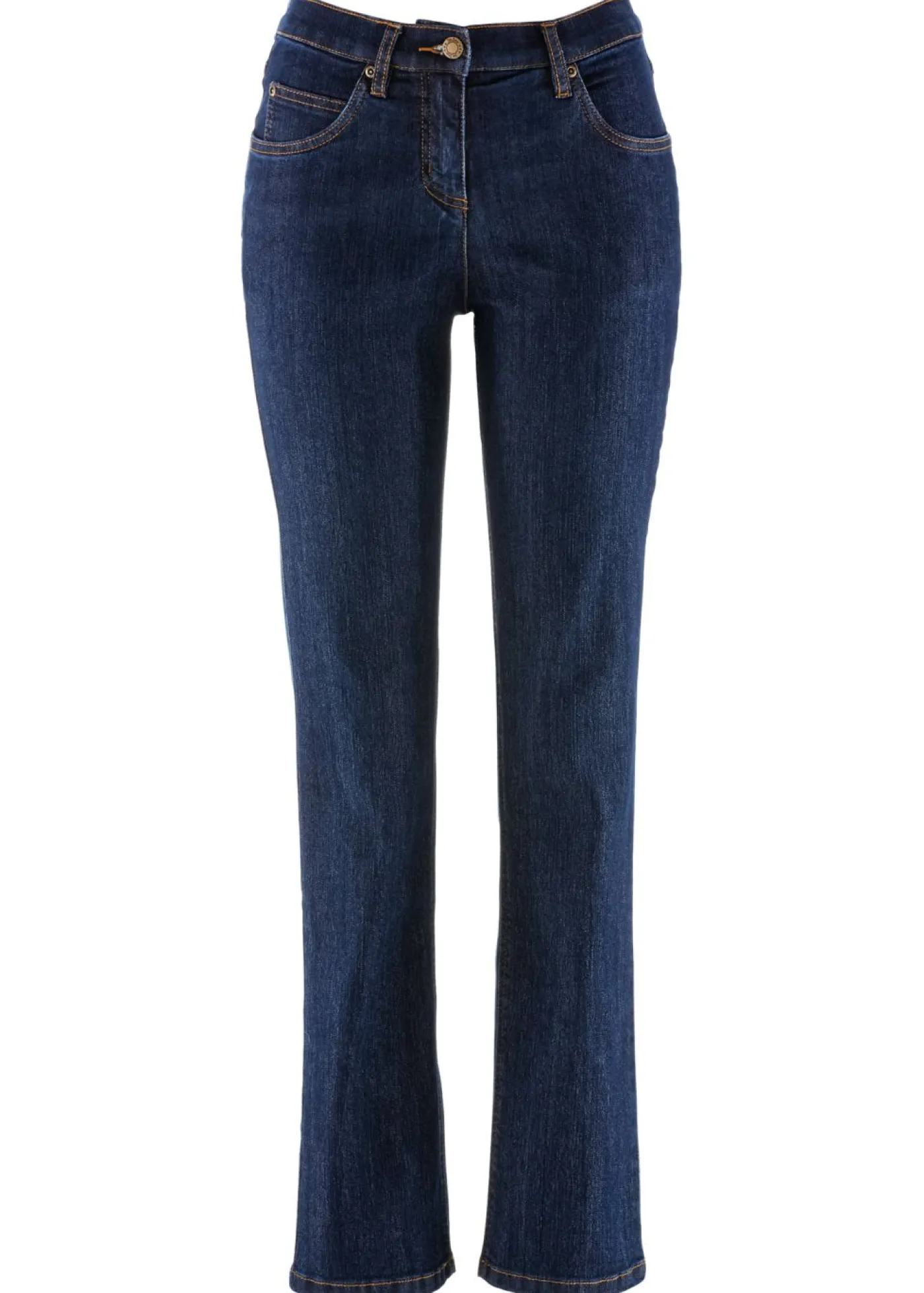 bonprix bonprix Vaqueros straight, mid waist, elásticos Azul marino Online
