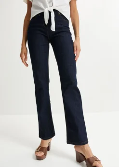bonprix bonprix Vaqueros straight, mid waist, elásticos Azul marino Online
