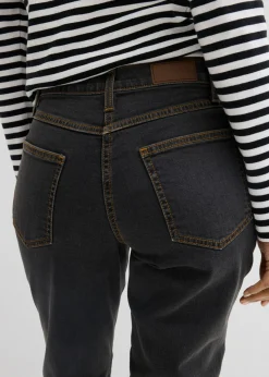 bonprix bonprix Vaqueros straight, mid waist, elásticos Negro Sale