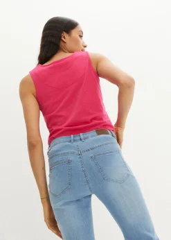 bonprix bonprix Vaqueros straight, mid waist, elásticos azul claro denim usado