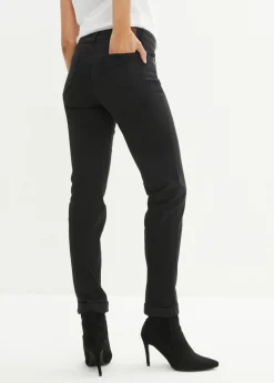 bonprix bonprix Vaqueros straight, mid waist, elásticos Sarga negra Discount