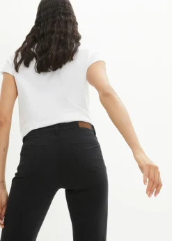 bonprix bonprix Vaqueros straight, mid waist, elásticos Sarga negra Discount