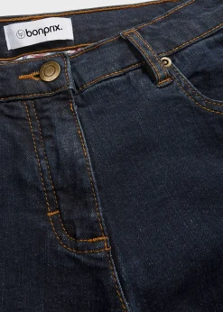 bonprix bonprix Vaqueros straight, mid waist, elásticos Azul marino Hot