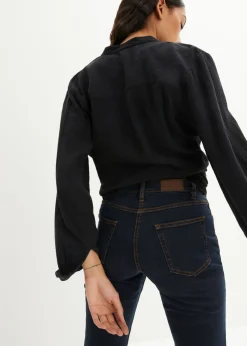 bonprix bonprix Vaqueros straight, mid waist, elásticos Azul marino Hot