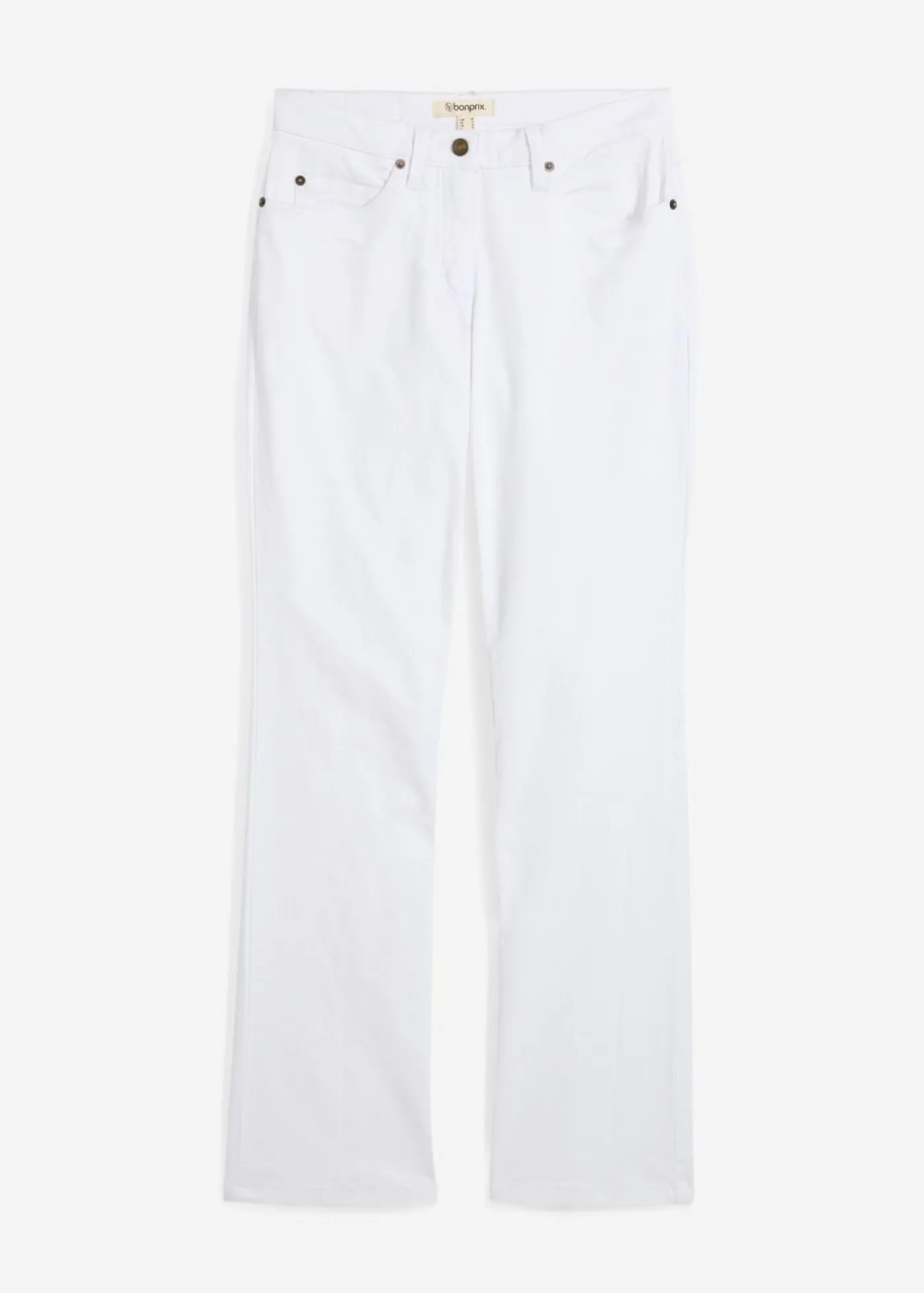 bonprix bonprix Vaqueros straight, mid waist, elásticos Blanco Online