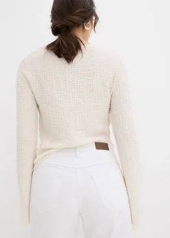 bonprix bonprix Vaqueros straight, mid waist, elásticos Blanco Online