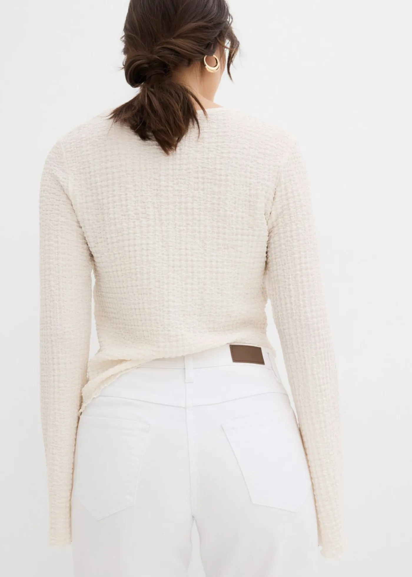 bonprix bonprix Vaqueros straight, mid waist, elásticos Blanco Online