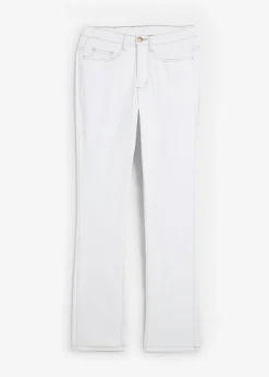 bonprix bonprix Vaqueros straight, mid waist, elásticos Sarga blanca New
