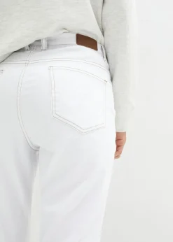 bonprix bonprix Vaqueros straight, mid waist, elásticos Sarga blanca New