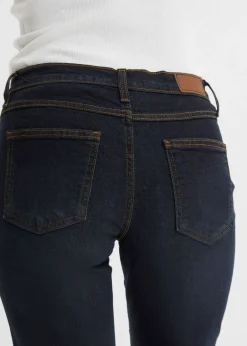 bonprix bonprix Vaqueros straight, mid waist, elásticos Azul marino desgastado Online