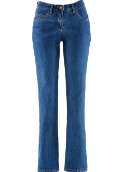 bonprix bonprix Vaqueros straight, mid waist, elásticos Azul Discount