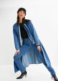 bonprix bonprix Vaqueros straight, mid waist, elásticos Azul Discount