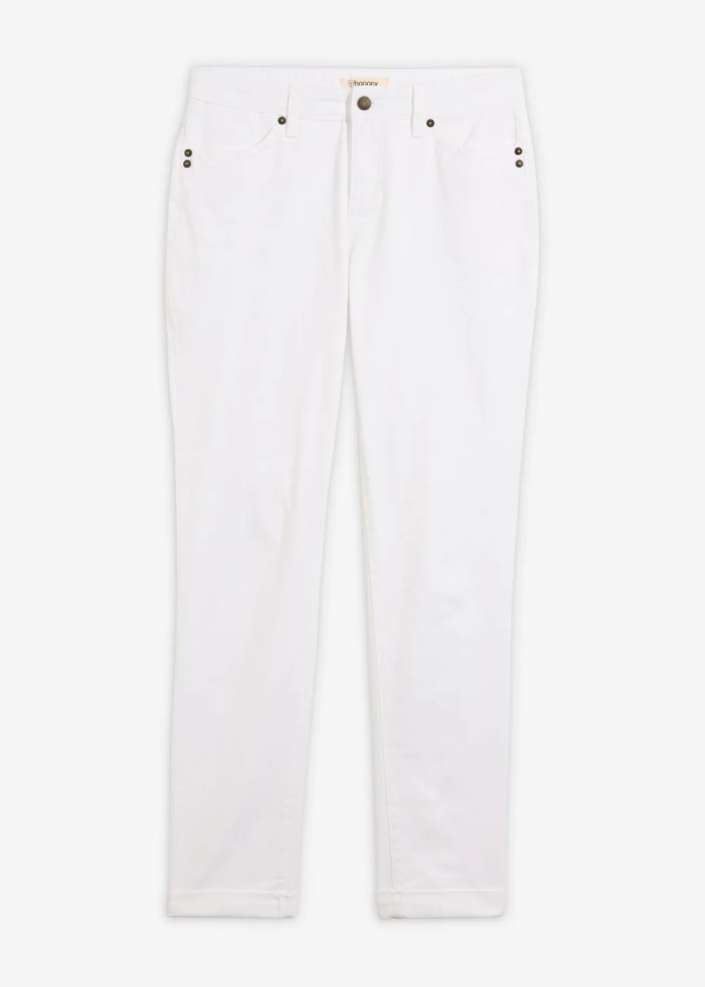 bonprix bonprix Vaqueros straight, mid waist, elásticos Blanco