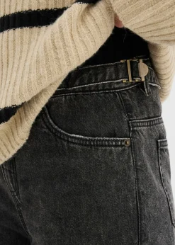 bonprix bonprix Vaqueros tipo balloon con talle medio Denim negro desgastado Best