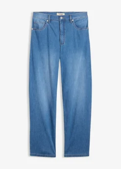 bonprix bonprix Vaqueros tipo barrel de talle alto azul claro denim usado Outlet