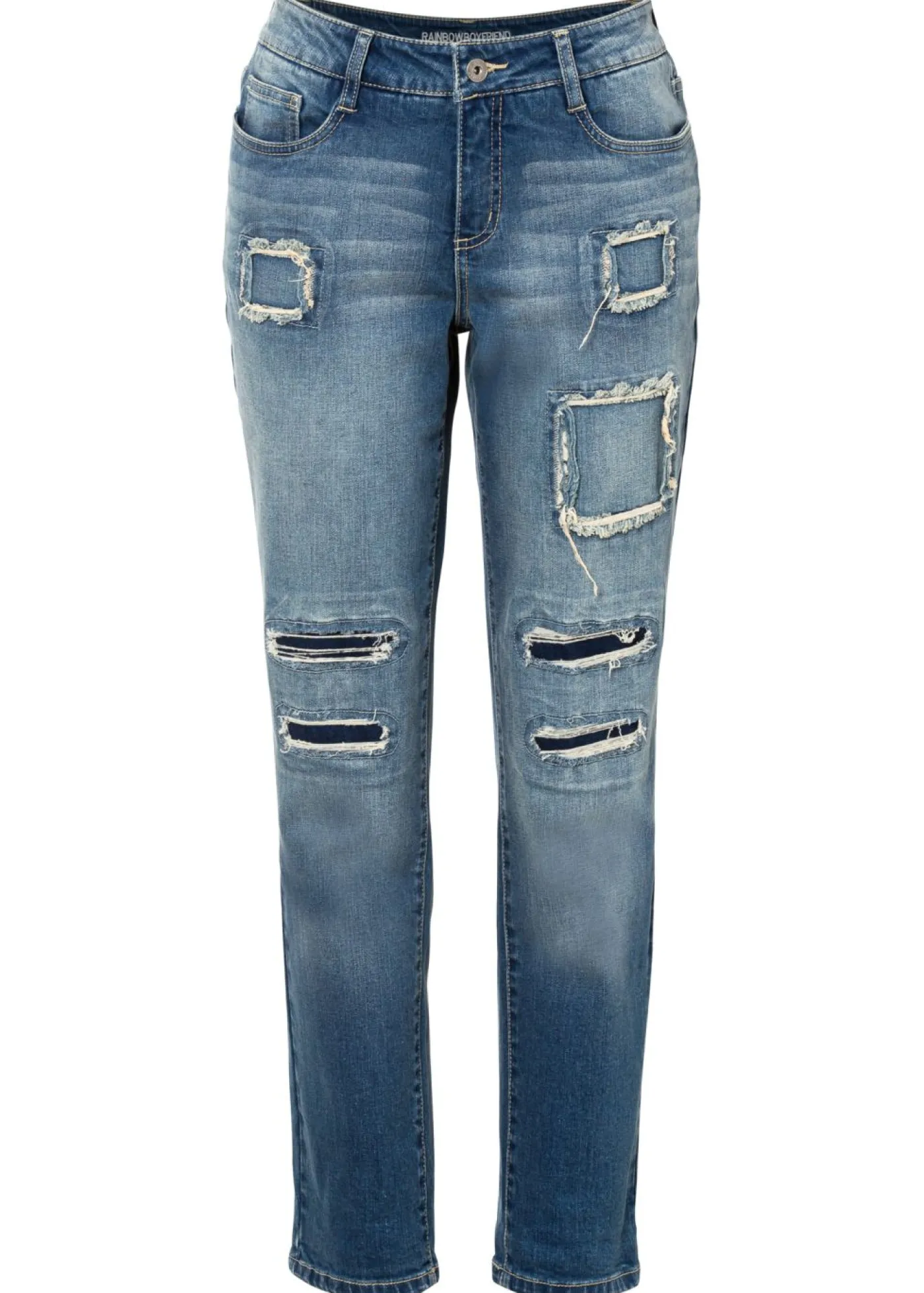 bonprix bonprix Vaqueros tipo boyfriend, mid waist denim sucio