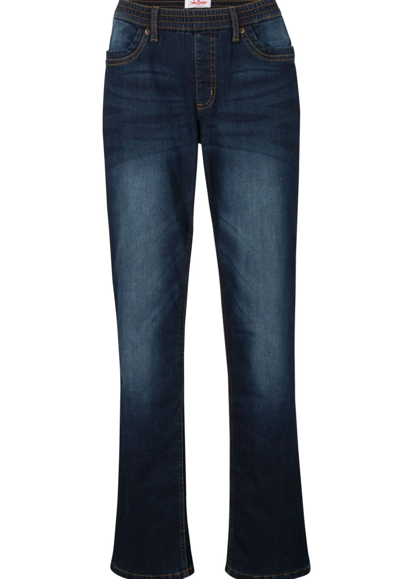 bonprix bonprix Vaqueros térmicos con talle medio y corte recto Azul marino desgastado Clearance