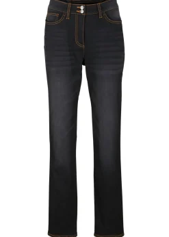 bonprix bonprix Vaqueros térmicos con talle medio, corte recto y cinturilla cómoda Negro denim Sale