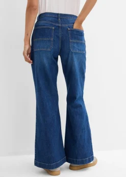 bonprix bonprix Vaqueros wide leg, mid waist, con bolsillos Azul piedra Discount