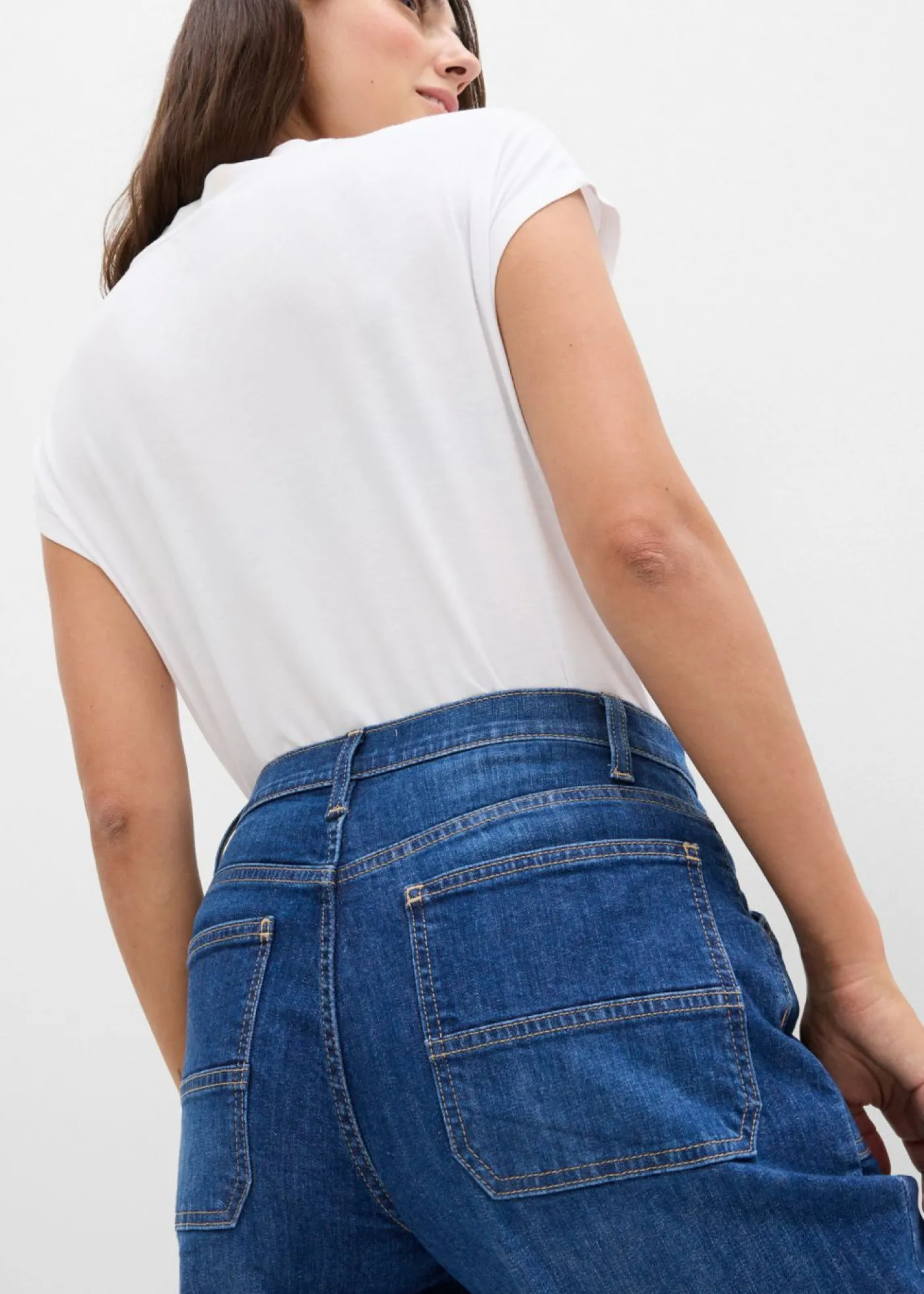 bonprix bonprix Vaqueros wide leg, mid waist, con bolsillos Azul piedra Discount