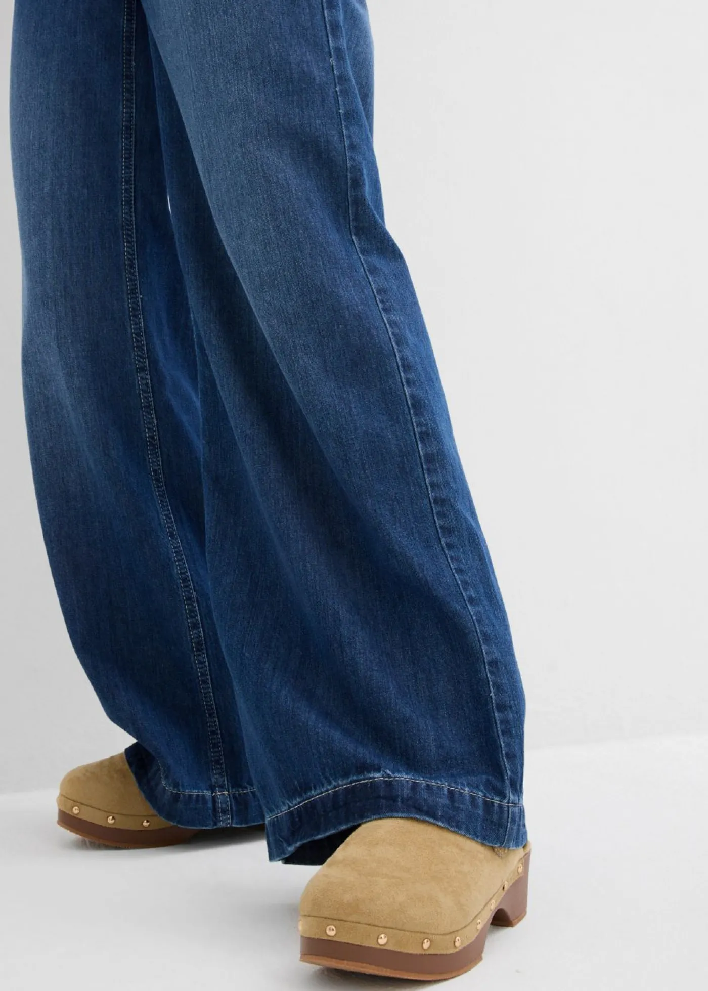 bonprix bonprix Vaqueros wide-leg, high waist, súper suaves Azul piedra usado